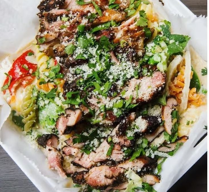 Jerky Chicken Alfredo Pasta.